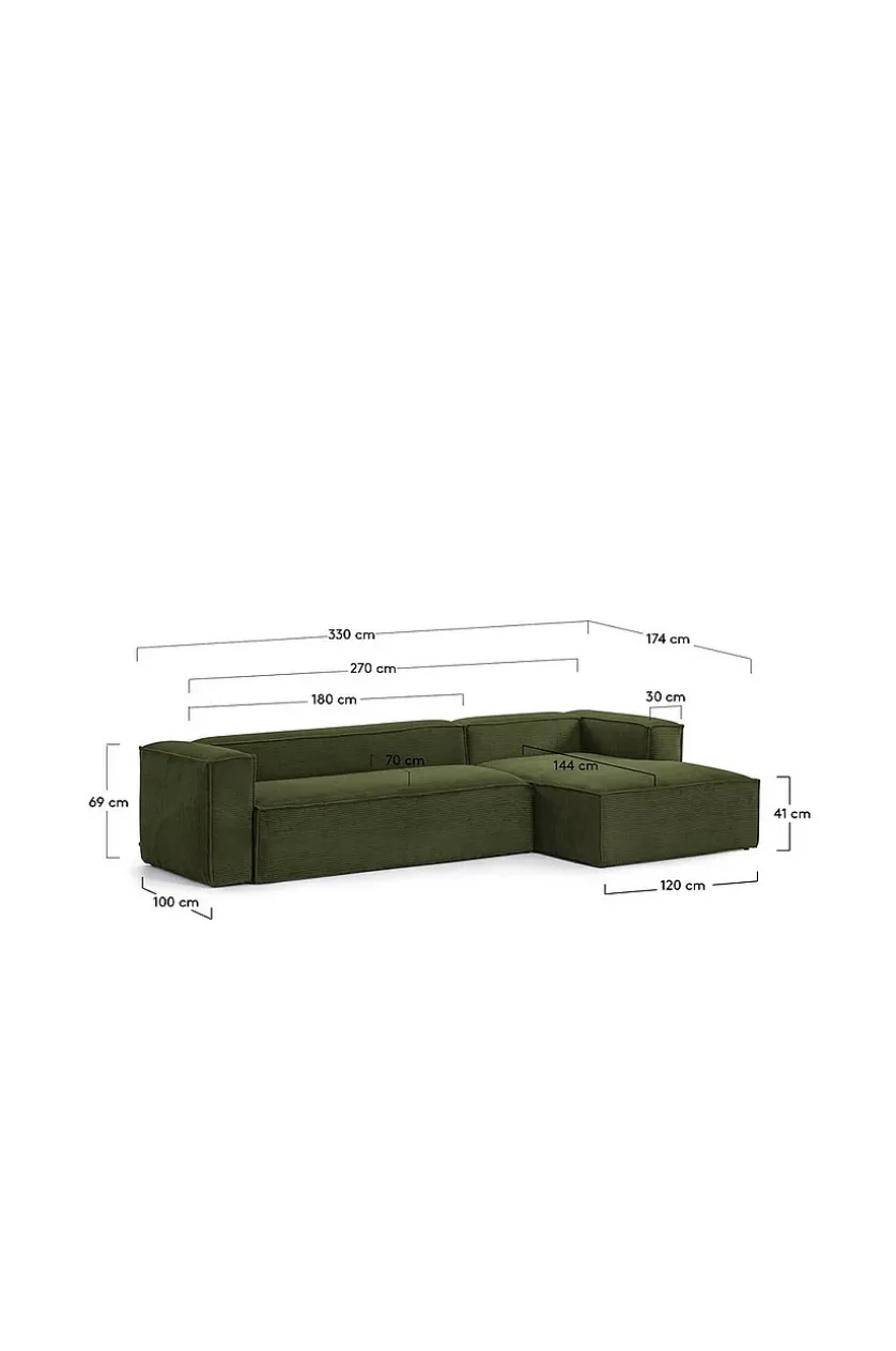 BLOK sofa 3-pers. - chaiselong højre