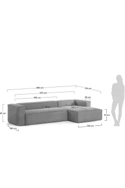 BLOK sofa 3-pers. - chaiselong højre