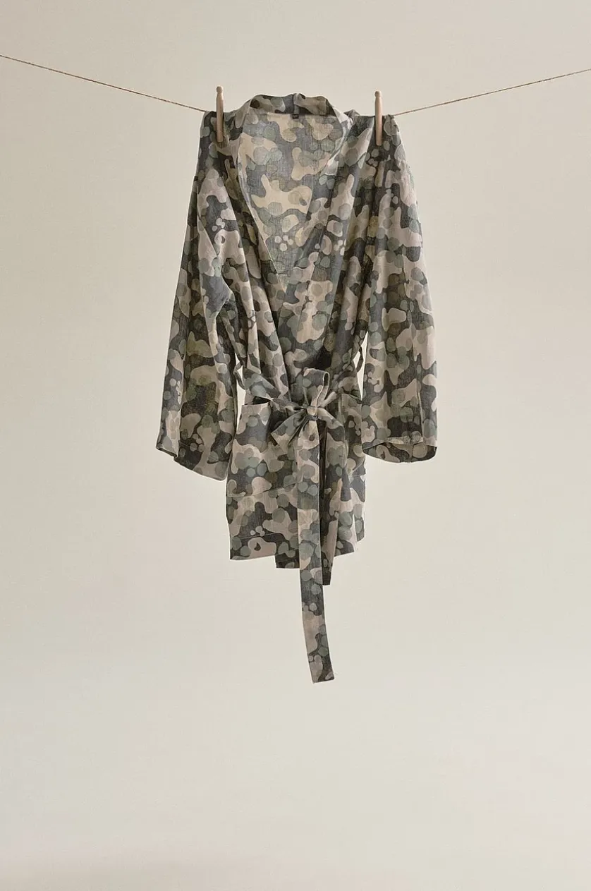 CARA kort kimono i hør