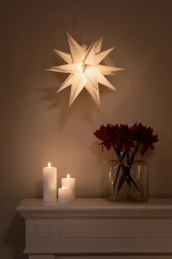 3D Papirstjerne LED højde 45 cm