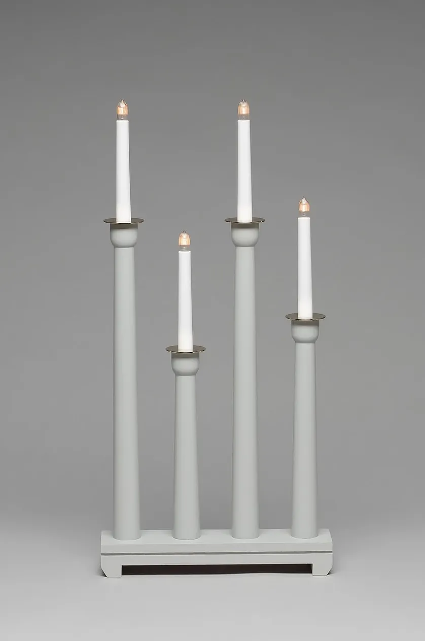 El-lysestage 4 lys træ 59 cm