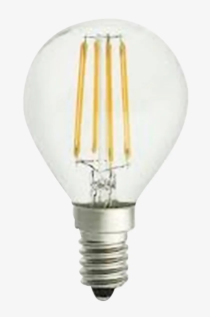 Filament dekorationspære, LED dæmpbar globe, E14, 4W, Ø 45 mm amber