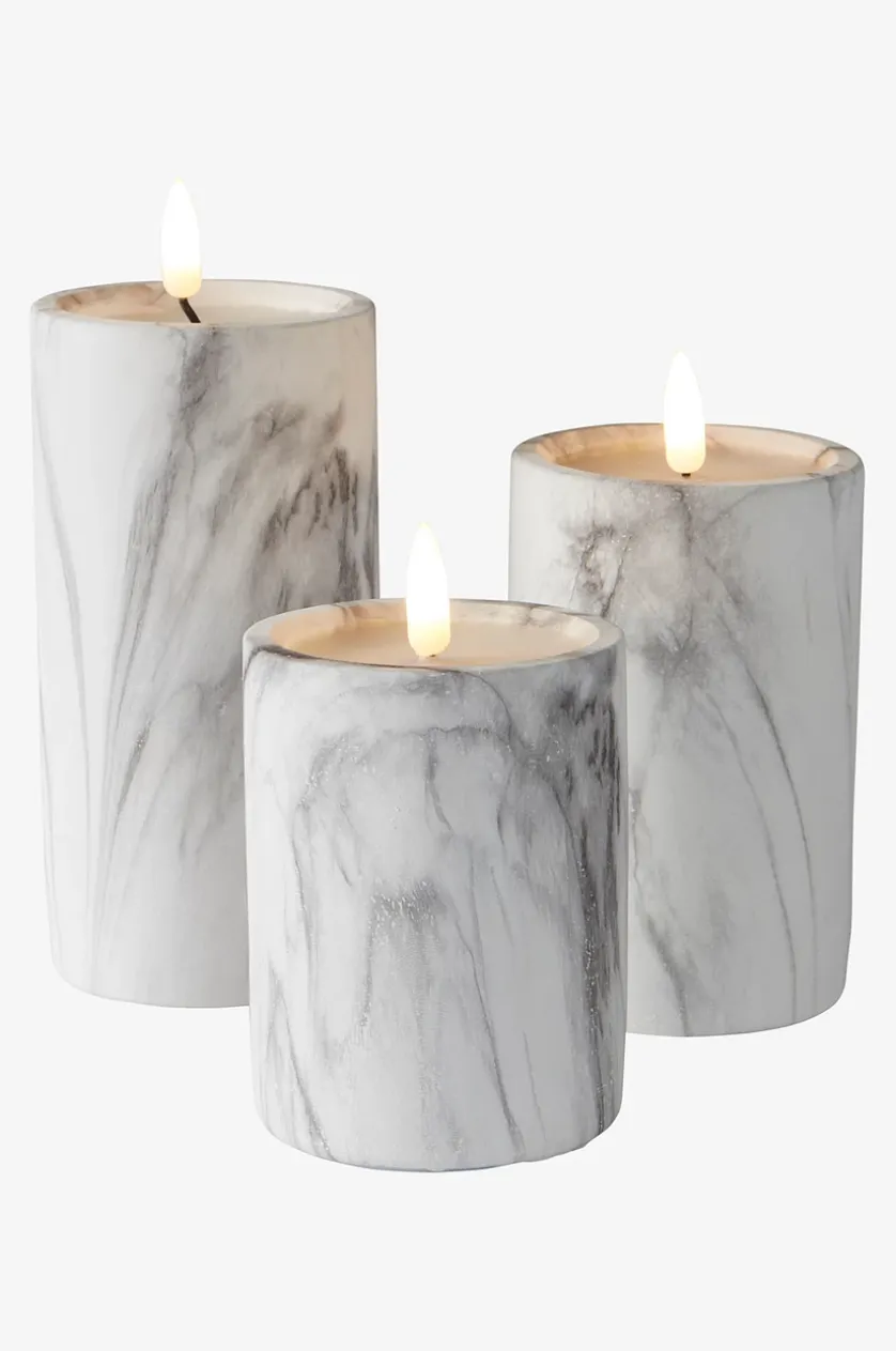 FLAMME MARBLE bloklys LED 15 cm