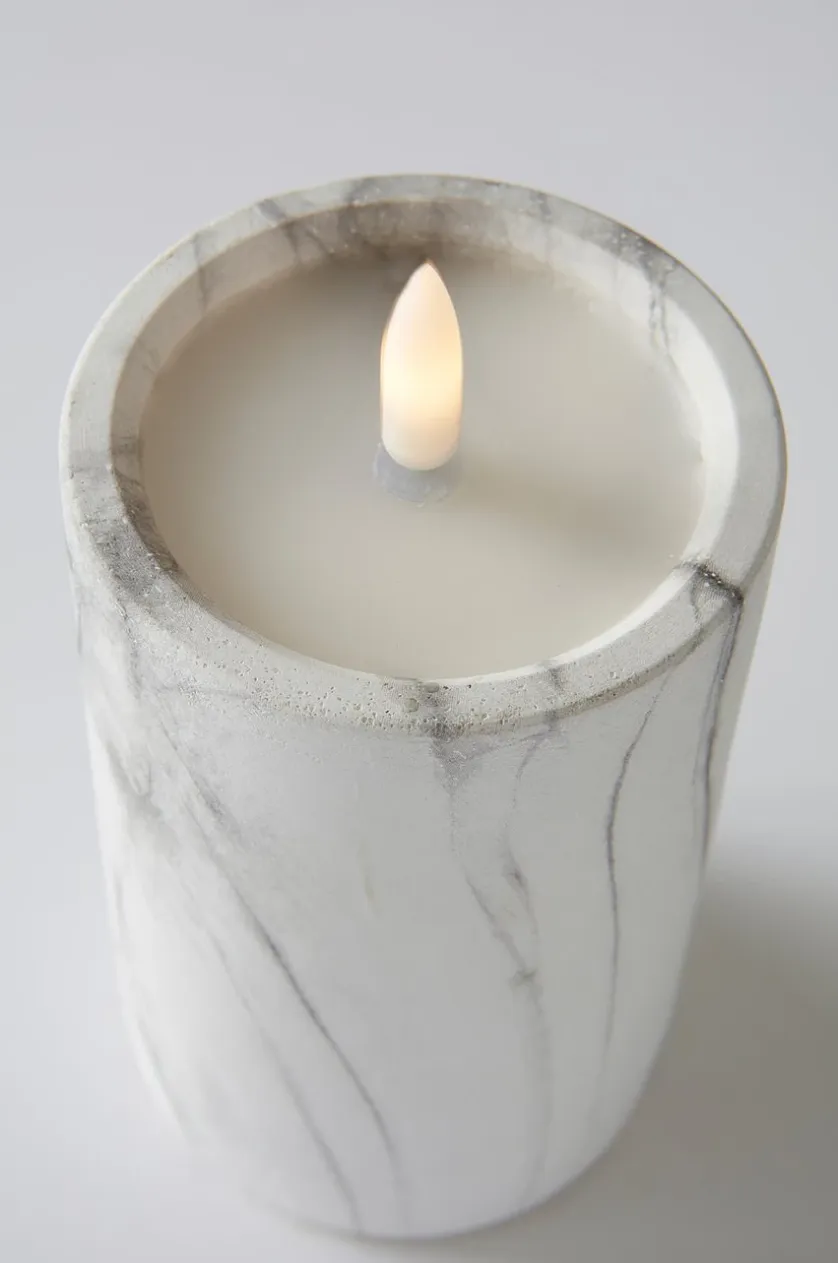 FLAMME MARBLE bloklys LED 15 cm