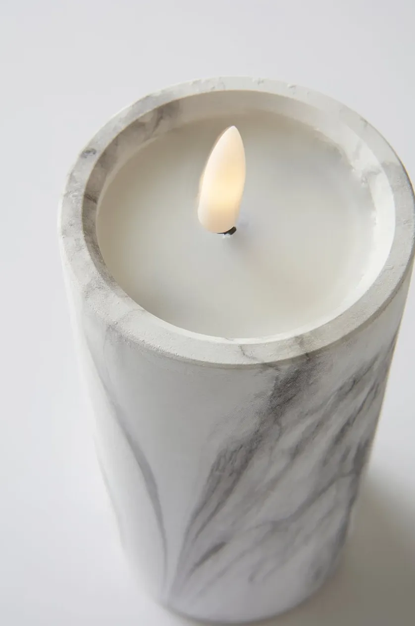 FLAMME MARBLE bloklys LED 17,5 cm