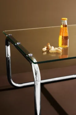 Lulu sofabord i glas og krom 60x60 cm
