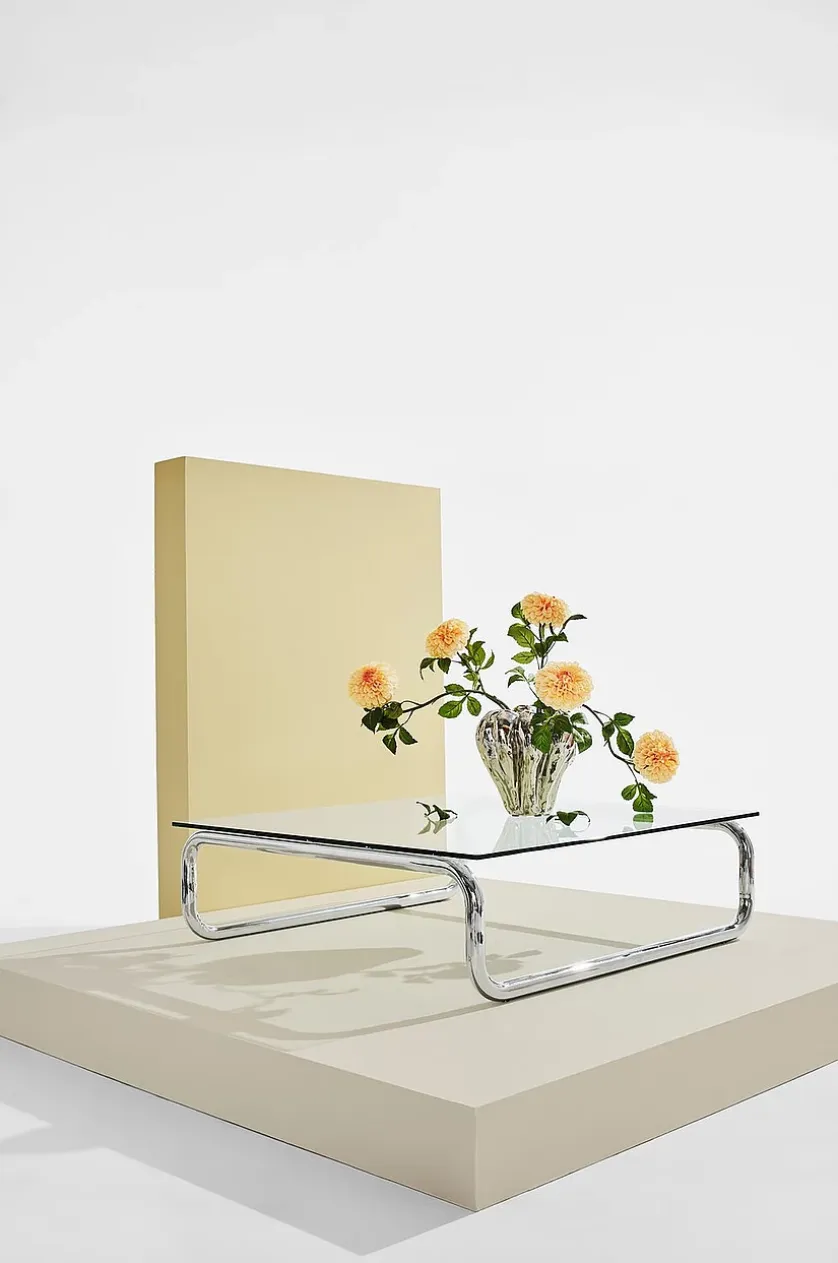 Lulu sofabord krom/glas 100x100 cm