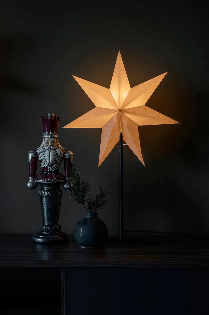 Papirstjerne metalfod højde 65 cm