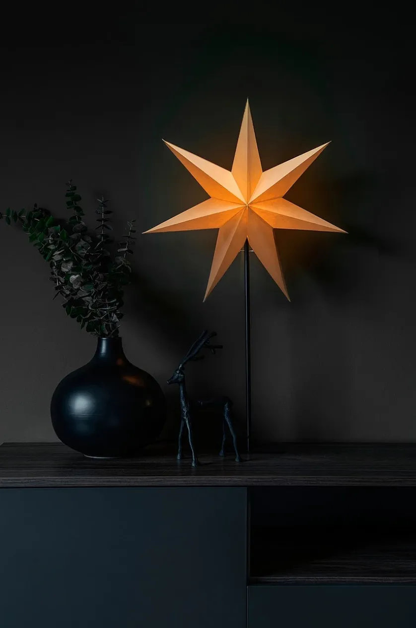 Papirstjerne metalfod højde 80 cm
