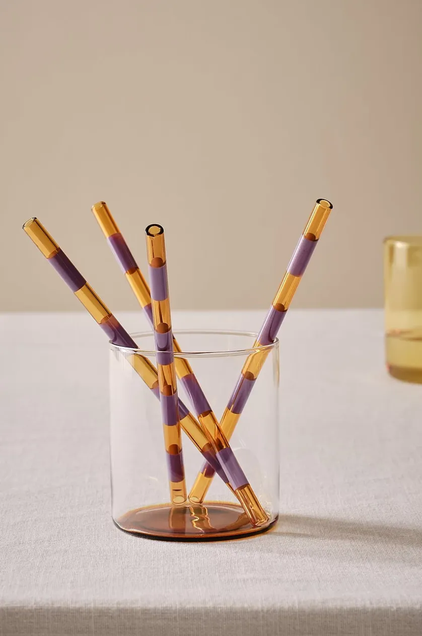 POPPY sugerør i glas 4-pak