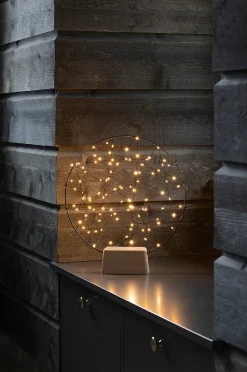 Rund metaldekoration 100 LED, 39,5 cm
