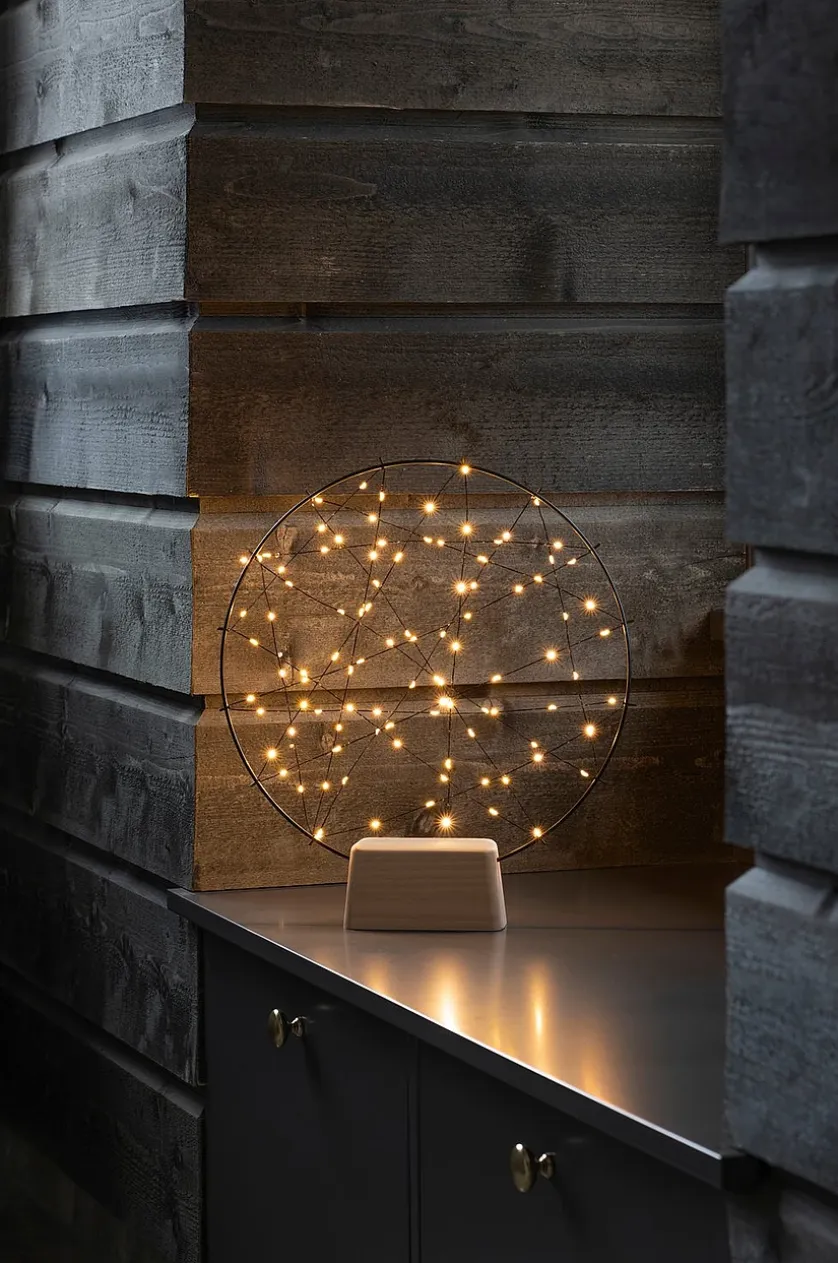 Rund metaldekoration 100 LED, 39,5 cm