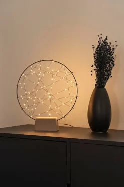 Rund metaldekoration 100 LED, 39,5 cm